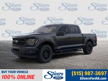 2025 Agate Black Metallic Ford F-150 XLT 4X4 3.5L PowerBoost Full-Hybrid V6 Engine 4 Door