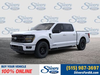 2025 Space White Metallic Ford F-150 XLT 4X4 Truck 3.5L PowerBoost Full-Hybrid V6 Engine