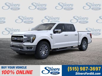 2025 Star White Metallic Tri-Coat Ford F-150 Lariat 4X4 4 Door Truck Automatic