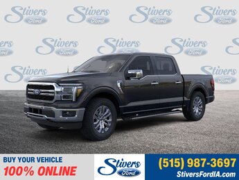 2025 Agate Black Metallic Ford F-150 Lariat 4 Door Automatic 3.5L PowerBoost Full-Hybrid V6 Engine Truck