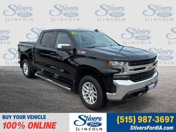 2021 Black Chevrolet Silverado 1500 LT Truck 4X4 Automatic EcoTec3 5.3L V8 Engine 4 Door