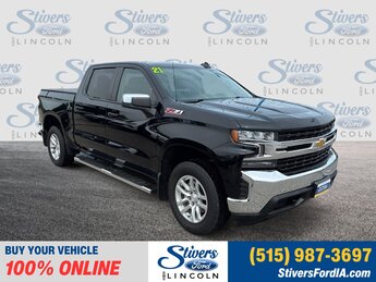 2021 Black Chevrolet Silverado 1500 LT Truck 4X4 Automatic EcoTec3 5.3L V8 Engine 4 Door