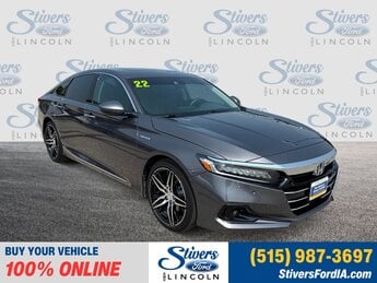 2022 Sonic Gray Pearl Honda Accord Hybrid Touring 4 Door 2.0L 4-Cylinder DOHC 16V i-VTEC Engine Sedan Automatic (CVT)
