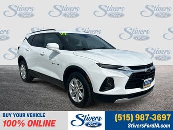2022 Summit White Chevrolet Blazer LT Automatic 4 Door SUV 3.6L V6 SIDI Engine AWD