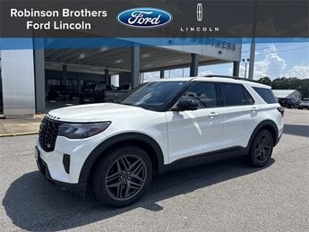 2025 Star White Metallic Tri-Coat Ford Explorer ST RWD SUV 3.0L EcoBoost V6 Engine