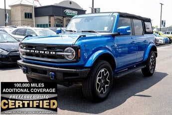 2022 Velocity Blue Metallic Ford Bronco Outer Banks 4 Door Automatic 4X4 2.7L EcoBoost V6 Engine SUV