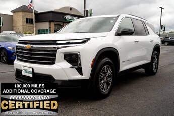 2024 Summit White Chevrolet Traverse LT 4 Door SUV Automatic AWD 2.5L DOHC Engine