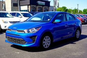 2023 Sporty Blue Kia Rio S 1.6L 4-Cylinder Engine Car 4 Door Automatic (CVT)