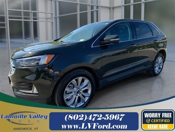 2022 Forged Green Metallic Ford Edge Titanium EcoBoost 2.0L I4 GTDi DOHC Turbocharged VCT Engine Automatic AWD SUV 4 Door