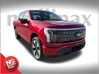 2025 Rapid Red Metallic Tinted Clearcoat Ford F-150 Lightning Platinum Truck AWD Automatic 4 Door Electric Motor Engine