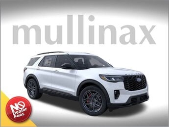 2025 Star White Metallic Tri-Coat Ford Explorer ST 3.0L EcoBoost V6 Engine 4 Door SUV Automatic