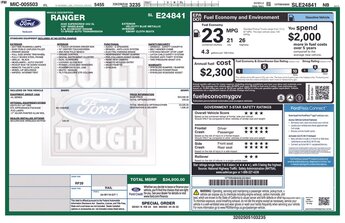 2025 Ford Ranger STX 4 Door Automatic RWD EcoBoost 2.3L I4 GTDi DOHC Turbocharged VCT Engine Truck
