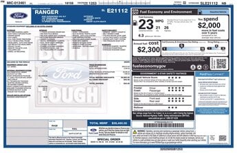 2025 Oxford White Ford Ranger XLT EcoBoost 2.3L I4 GTDi DOHC Turbocharged VCT Engine RWD Automatic