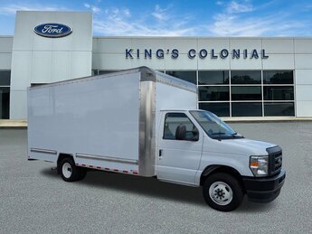 2024 Oxford White Ford E-350 DRW 16' BOX VAN w/Ramp, Pwr Grp, Driver Assist-Safety Pkg, & Bluetooth Radio 2 Door Specialty Vehicle Cutaway Automatic RWD Regular Unleaded V-8 7.3 L/445 Engine