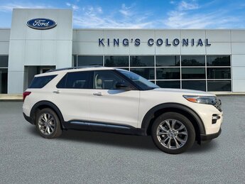 2023 Oxford White Ford Explorer Limited w/Leather Quad Seats, 360 Camera, Navigation, & 3rd Row Automatic Intercooled Turbo Premium Unleaded I-4 2.3 L/140 Engine 4 Door RWD SUV