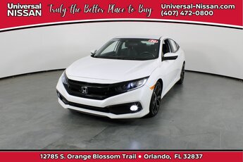 2020 Platinum White Pearl Honda Civic Sport Sedan 4 Door Automatic (CVT) FWD 2.0L I4 DOHC 16V i-VTEC Engine