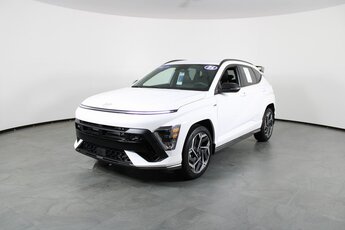 2025 Atlas White Hyundai Kona N Line I4 Engine Automatic SUV