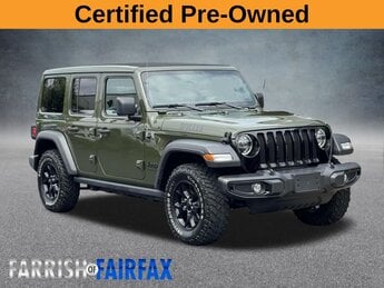 2021 Sarge Green Clearcoat Jeep Wrangler Unlimited Willys W/ SKY ONE TOUCH 4X4 SUV 3.6L V6 24V VVT Engine 4 Door