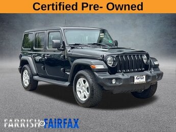 2021 Black Clearcoat Jeep Wrangler Unlimited Sport S w/ SKY ONE TOUCH 4X4 4 Door 2.0L I4 DOHC Engine