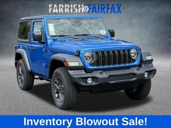 2025 Hydro Blue Pearl Coat Jeep Wrangler Sport S SUV 2 Door Manual 3.6L V6 24V VVT Engine 4X4