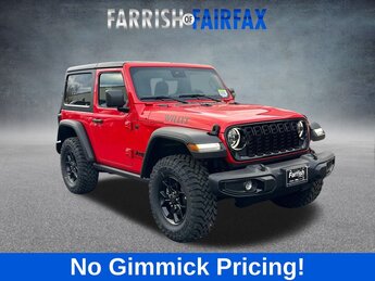 2025 Firecracker Red Clearcoat Jeep Wrangler Willys 2 Door 4X4 2.0L I4 DOHC Engine Automatic