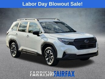 2025 Crystal White Pearl Subaru Forester Base 2.5L 4-Cylinder DOHC 16V Engine 4 Door AWD SUV