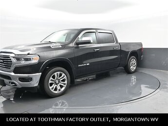 2019 Diamond Black Crystal Pearlcoat Ram 1500 Laramie Longhorn 4 Door 4X4 HEMI 5.7L V8 Multi Displacement VVT Engine Truck Automatic