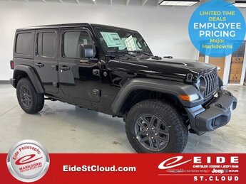 2025 Black Clearcoat Jeep Wrangler Sport S 4X4 Automatic 2.0L I4 DOHC Engine
