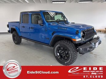 2025 Hydro Blue Pearlcoat Jeep Gladiator Willys 4 Door 3.6L V6 24V VVT Engine Truck 4X4 Automatic