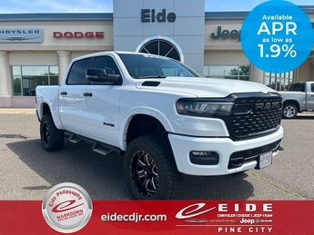2025 Bright White Clearcoat Ram 1500 Big Horn Night Edition Waldoch Lift Truck 4 Door Automatic