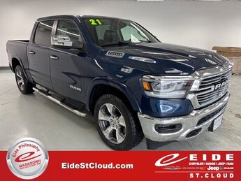 2021 Patriot Blue Pearlcoat Ram 1500 Laramie 4X4 Truck 4 Door Automatic