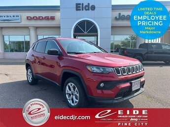2025 Red Hot Pearlcoat Jeep Compass Latitude SUV 2.0L I4 DOHC Engine Automatic 4X4 4 Door