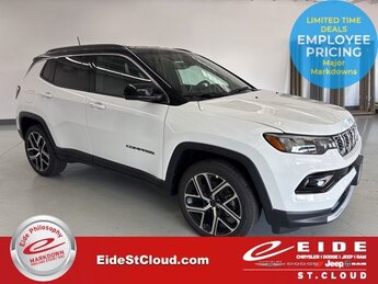 2025 Bright White Clearcoat Jeep Compass Limited Automatic 4 Door 2.0L I4 DOHC Engine 4X4