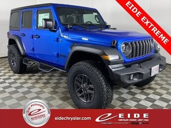2025 Hydro Blue Pearlcoat Jeep Wrangler 4-Door Sport S 2.0L I4 DOHC Engine 4 Door 4X4 SUV