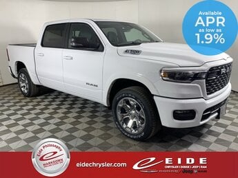 2025 Bright White Clearcoat Ram 1500 Big Horn 4X4 Automatic 3.6L V6 24V VVT Engine 4 Door Truck