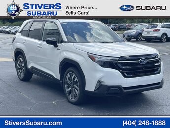 2025 Crystal White Pearl Subaru Forester Hybrid Touring Hybrid SUV 2.5L 4-Cylinder DOHC 16V Engine AWD 4 Door