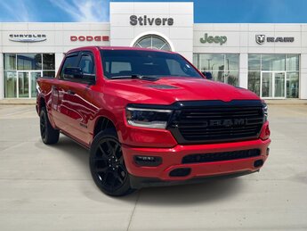 2023 Flame Red Clearcoat Ram 1500 Laramie 4X4 Automatic HEMI 5.7L V8 Multi Displacement VVT eTorque Engine Truck