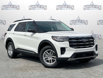 2025 White Metallic Ford Explorer Active Automatic 2.3L EcoBoost I-4 Engine 4 Door SUV RWD