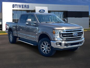 2021 Stone Gray Ford Super Duty F-250 SRW Lariat 4 Door Automatic 4X4 Power Stroke 6.7L V8 DI 32V OHV Turbodiesel Engine