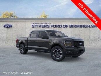 2025 Agate Black Metallic Ford F-150 STX 4 Door 2.7L V6 EcoBoost Engine Automatic RWD Truck