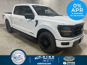2025 Oxford White Ford F-150 XLT Black Appearance 4 Door 3.5L PowerBoost Full-Hybrid V6 Engine Automatic 4X4 Truck