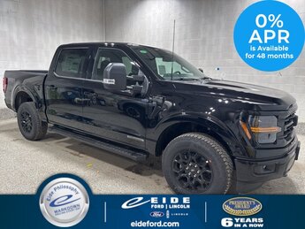 2025 Agate Black Metallic Ford F-150 XLT Black Appearance 4X4 3.5L PowerBoost Full-Hybrid V6 Engine Truck