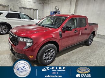 2025 Ruby Red Metallic Tinted Clearcoat Ford Maverick XLT AWD 2.5L I-4 Hybrid Engine 4 Door Truck
