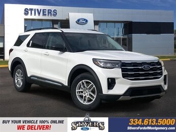 2025 Star White Metallic Tri-Coat Ford Explorer Active 2.3L EcoBoost I-4 Engine Automatic RWD