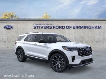 2025 Star White Metallic Tri-Coat Ford Explorer Platinum 4 Door Automatic 3.0L EcoBoost V6 Engine SUV 4X4