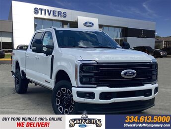 2025 Star White Metallic Tri-Coat Ford Super Duty F-250 SRW Platinum 4 Door Truck 6.7L High Output Power Stroke V8 Diesel Engine Automatic 4X4