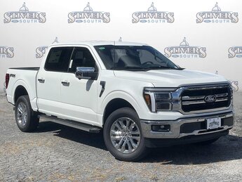 2025 White Metallic Ford F-150 Lariat 3.5L PowerBoost Full-Hybrid V6 Engine Automatic 4X4