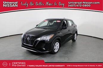 2023 Super Black Nissan Kicks S 1.6L 4-Cylinder DOHC 16V Engine 4 Door Automatic (CVT) FWD