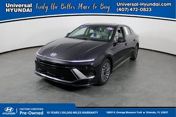 2024 Carbon Blue Hyundai Sonata Hybrid SEL FWD Sedan I4 Engine Automatic 4 Door